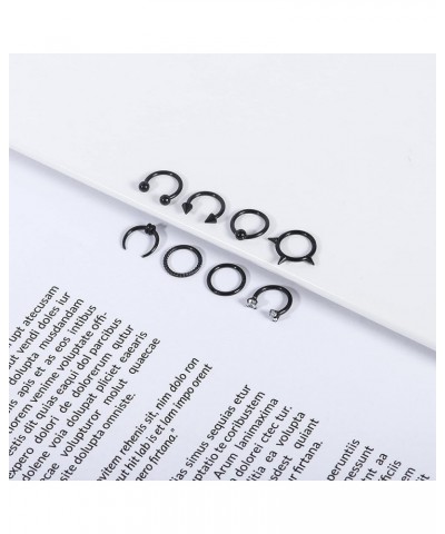 Septum Rings 18G 20G 20pcs Septum Jewelry Stainless Steel Hinged Seamless Nose Hoop Ring Cartilage Daith Tragus Clicker Rings...