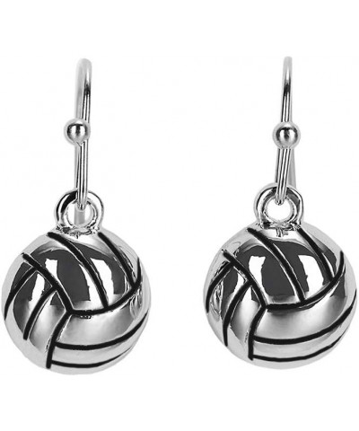 Womens Dangle Earrings Sports Jewelry Player Mom Gift Volleyball Silver $9.45 Earrings