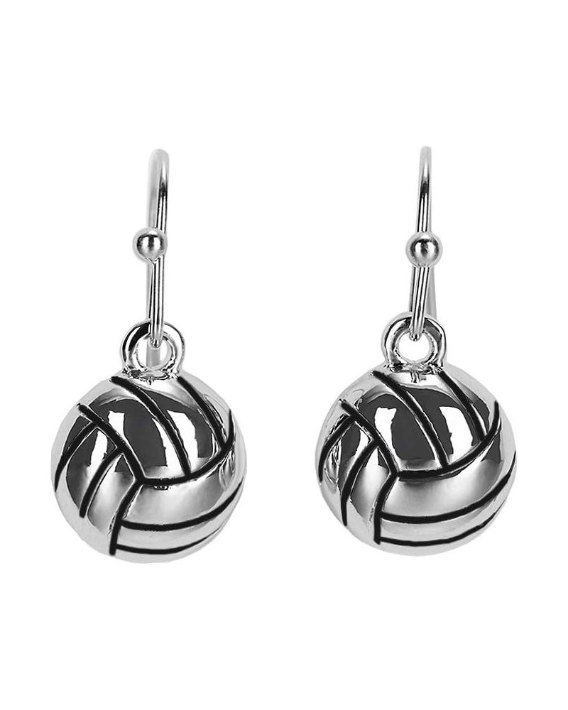 Womens Dangle Earrings Sports Jewelry Player Mom Gift Volleyball Silver $9.45 Earrings