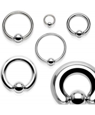 Basic Captive Bead Rings from 20g to 00g 316L Surgical Steel T: 14G, L: 1/2", B: 5mm $9.34 Body Jewelry