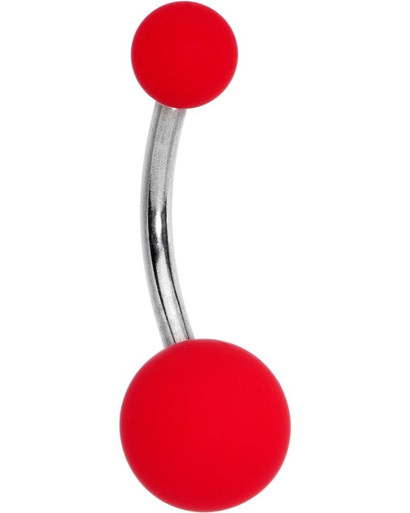 Womens 14G 316L Stainless Steel Navel Ring Piercing Belly Button Ring Red $7.07 Body Jewelry