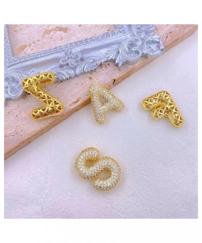 Bubble Letter Necklace Balloon Initial Necklaces for Women Girls Dainty Alphabet Pendant 14K Gold Plated Puffy Name Personali...