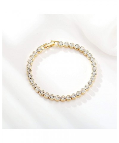 Crystal Bracelet Tennis Bracelet Sparkly Rhinestone Bracelet for Women Gold Cubic Zirconia Bracelet Trendy Jewelry Gift for G...