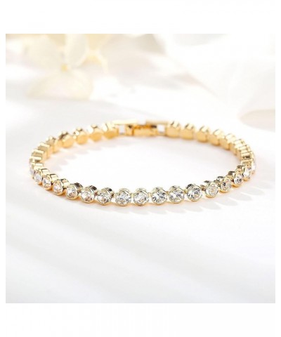 Crystal Bracelet Tennis Bracelet Sparkly Rhinestone Bracelet for Women Gold Cubic Zirconia Bracelet Trendy Jewelry Gift for G...