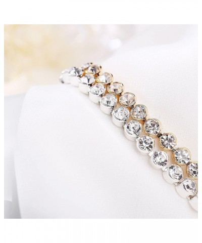 Crystal Bracelet Tennis Bracelet Sparkly Rhinestone Bracelet for Women Gold Cubic Zirconia Bracelet Trendy Jewelry Gift for G...