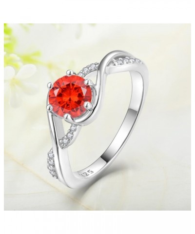 Infinity Promise Ring 925 Sterling Silver Cubic Zirconia Ring for Women Statement Rings Engagement Wedding 01-Jan-Garnet $23....