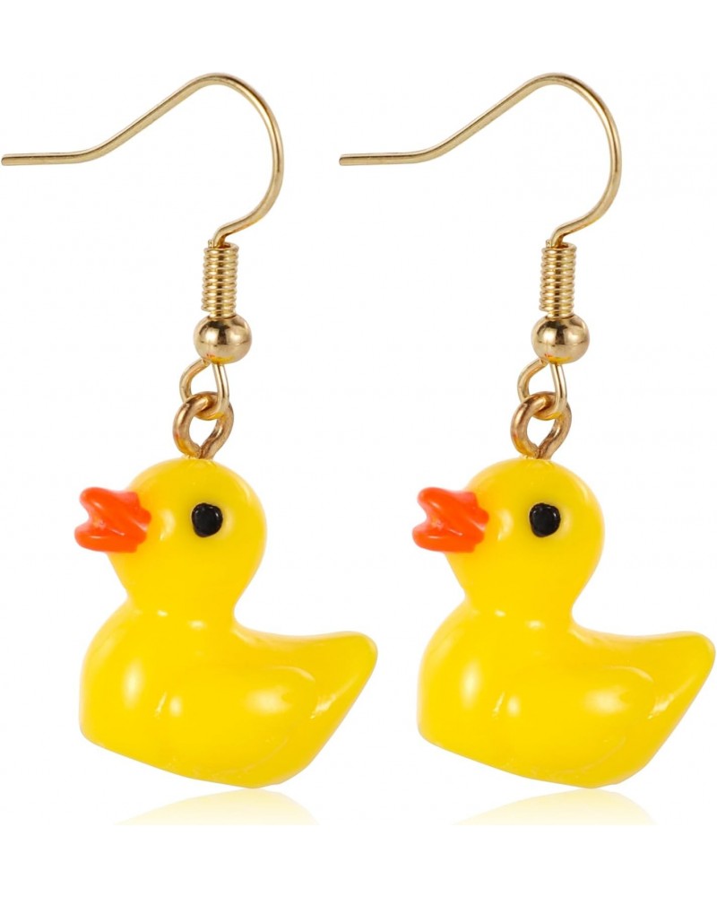 Yellow Duck Earrings, Cute Duckie Earrings Acrylic Dangle Drop Earrings Personalized Charming Cartoon Style Funny Duck Access...