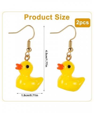 Yellow Duck Earrings, Cute Duckie Earrings Acrylic Dangle Drop Earrings Personalized Charming Cartoon Style Funny Duck Access...