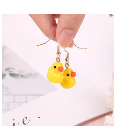 Yellow Duck Earrings, Cute Duckie Earrings Acrylic Dangle Drop Earrings Personalized Charming Cartoon Style Funny Duck Access...