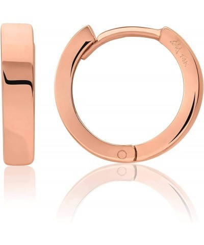 14kt Gold Huggie Hoop Earrings Minimalist Small Simple Thin huggies For Women and Men Polished Flat Hinged Hoop Rose Gold $38...