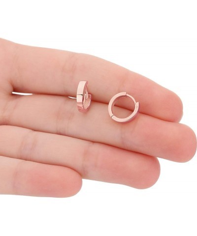 14kt Gold Huggie Hoop Earrings Minimalist Small Simple Thin huggies For Women and Men Polished Flat Hinged Hoop Rose Gold $38...