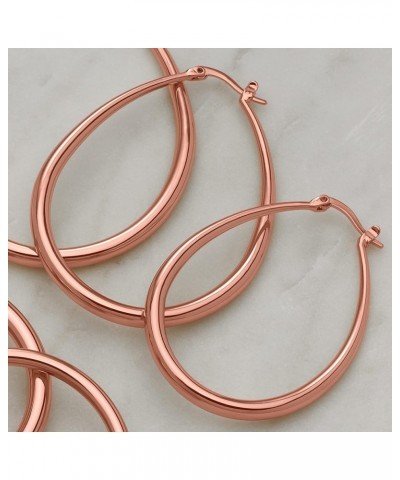 Oval Hoop Earrings - 14K Gold Plated, Rose Gold Plated and Sterling Silver Plated Hoop Earrings for Women - Hypoallergenic & ...