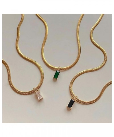 18K Gold Filled Vintage Choker Necklaces for Women Waterproof Gold Choker Necklace Anti Tarnish Gemstone Zircon Rectangle Pen...