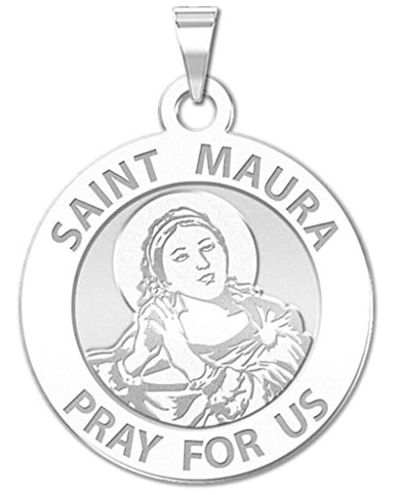 Saint Maura Religious Medal - 2/3 Inch Size of Dime, Sterling Silver Medal Only $24.27 Pendants