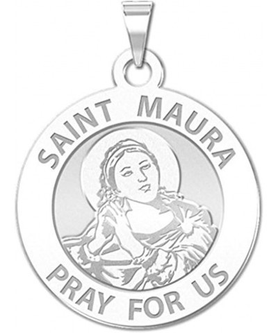 Saint Maura Religious Medal - 2/3 Inch Size of Dime, Sterling Silver Medal Only $24.27 Pendants