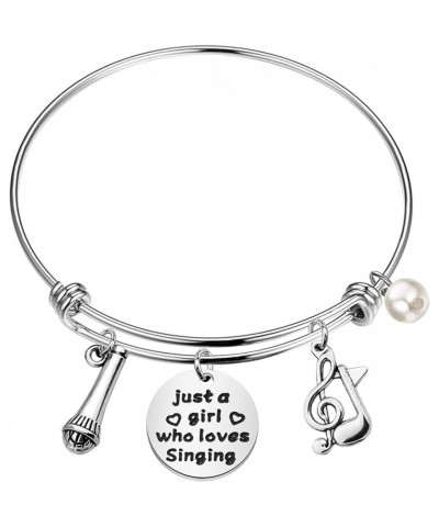 Singing Lover Gifts just a Girl who Loves Singing Bracelet Female Singer Gift Music Lover Gifts for Women Girls just a Girl w...