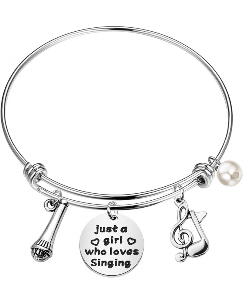 Singing Lover Gifts just a Girl who Loves Singing Bracelet Female Singer Gift Music Lover Gifts for Women Girls just a Girl w...