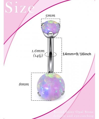 F136 Titanium Opal Belly Button Rings Belly Button Ring Titanium Titanium Belly Ring Titanium Belly Button Ring Titanium Bell...