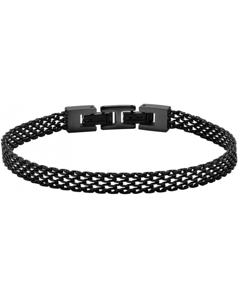 Stainless Steel 6mm Italian Mesh Link Bracelet Black $19.37 Bracelets