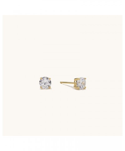 925 Sterling Silver 4 Prong Pure Brilliance Cubic Zirconia Stud Earrings Hypoallergenic Gold 5mm Sterling Silver $8.75 Earrings