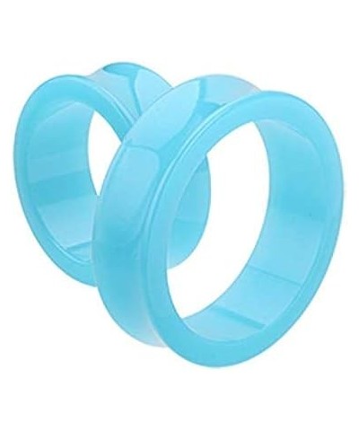 Supersize Neon Colored Acrylic Double Flared Ear Gauge Tunnel Plug Earrings 1-5/8" (41mm), Light Blue $11.48 Body Jewelry