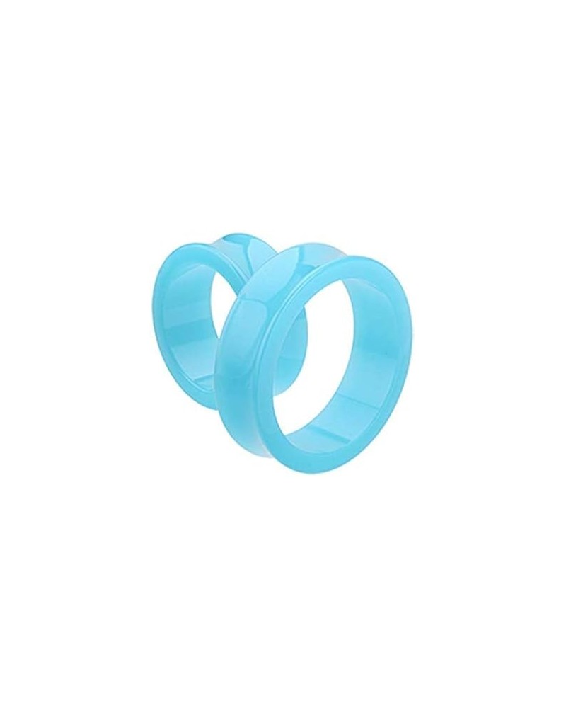 Supersize Neon Colored Acrylic Double Flared Ear Gauge Tunnel Plug Earrings 1-5/8" (41mm), Light Blue $11.48 Body Jewelry