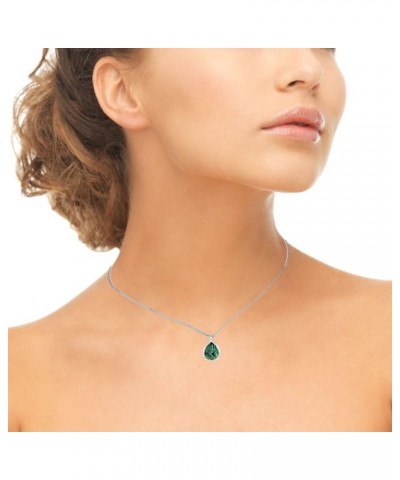 Sterling Silver Abalone or Simulated Turquoise Polished Teardrop Pendant Necklace Abalone $12.30 Necklaces