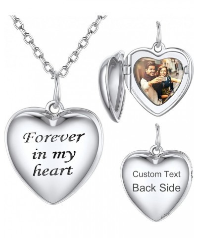 Personalized & Engraved Locket Necklace with 18" Chain -Angel Wings Locket, Custom Heart Locket Pendant That Holds Picture, S...