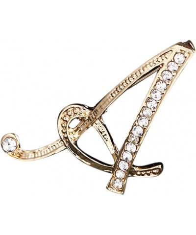 Temperament Fashion Elegant 26 Initial Rhinestone Brooch for Women Gold Brooch for Women A Z 26 Alphabet Initial Brooch for T...