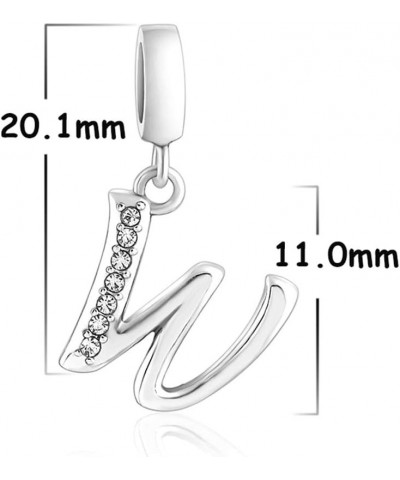 925 Sterling Silver Charm Pendant A to Z Clear CZ 26 Letter Alphabet Bead Charms Fit Bracelets Necklace DIY Jewelry Pendant S...