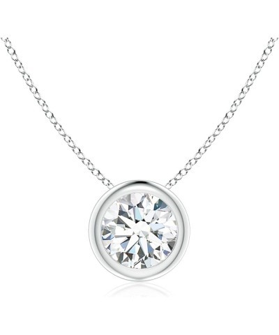 Natural Diamond Solitaire Pendant Necklace for Women, Girls in 14K Solid Gold/Platinum | April Birthstone | Jewelry Gift for ...