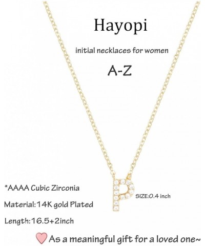 Initial Necklaces for Women,Dainty Gold Letter Necklace 14K Gold Plated Initial Necklace Cute CZ Personlized Name Pendant Nec...