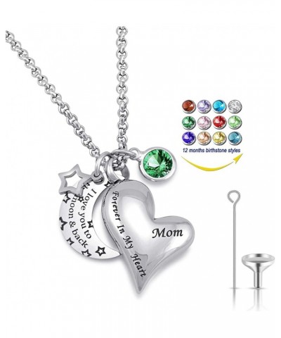 Urn Necklaces for Ashes I Love You to The Moon and Back for Mom Cremation Urn Locket Birthstone Jewelry May urn necklace $12....