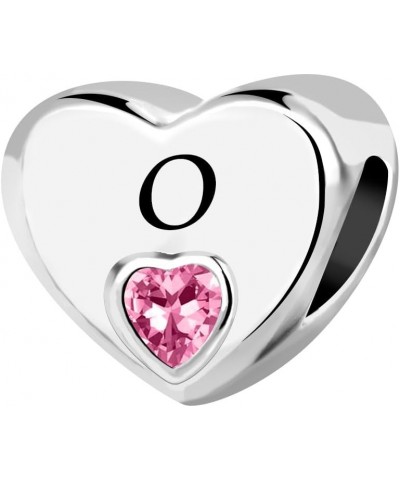 Initial A-Z Letter Love Pink Heart Alphabet Bead Charms Compatible with Pandora Charm Bracelets for Women O $8.33 Bracelets