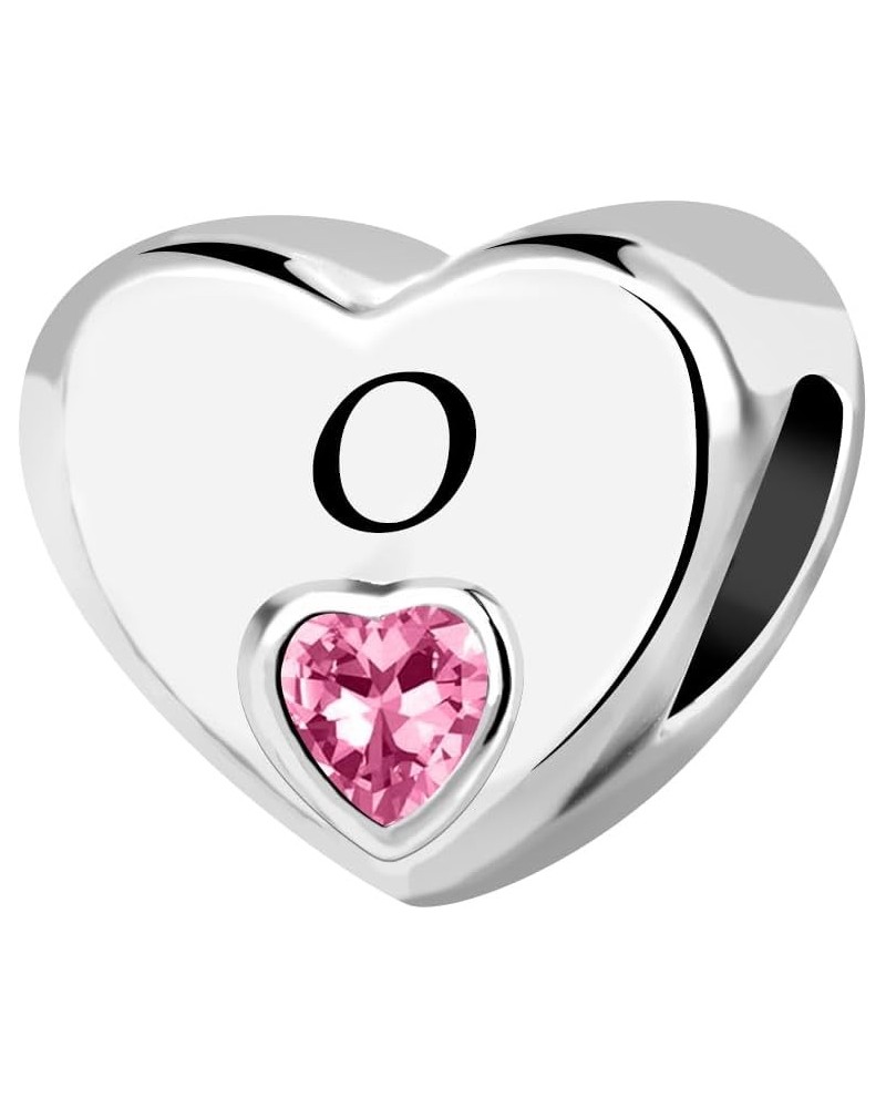 Initial A-Z Letter Love Pink Heart Alphabet Bead Charms Compatible with Pandora Charm Bracelets for Women O $8.33 Bracelets