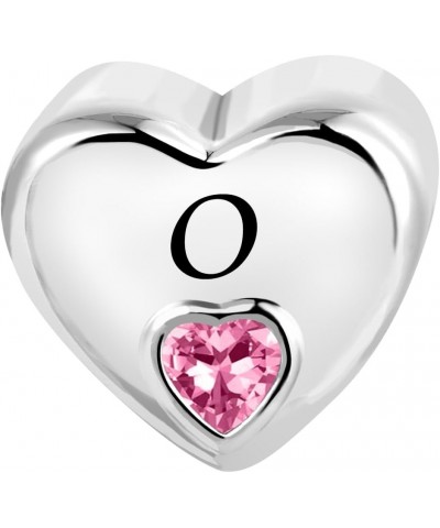 Initial A-Z Letter Love Pink Heart Alphabet Bead Charms Compatible with Pandora Charm Bracelets for Women O $8.33 Bracelets