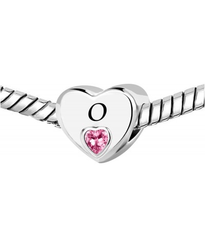 Initial A-Z Letter Love Pink Heart Alphabet Bead Charms Compatible with Pandora Charm Bracelets for Women O $8.33 Bracelets