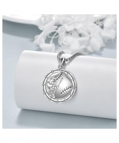 Sport Necklace Sterling Silver Never Give Up I Can Do All Things Pendant Jewelry Sport Gifts for Women Men Boys Girls Basebal...