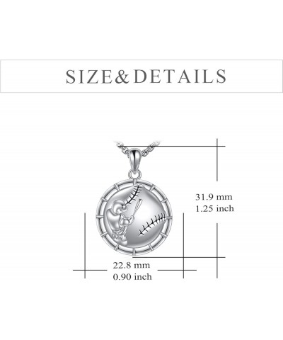 Sport Necklace Sterling Silver Never Give Up I Can Do All Things Pendant Jewelry Sport Gifts for Women Men Boys Girls Basebal...