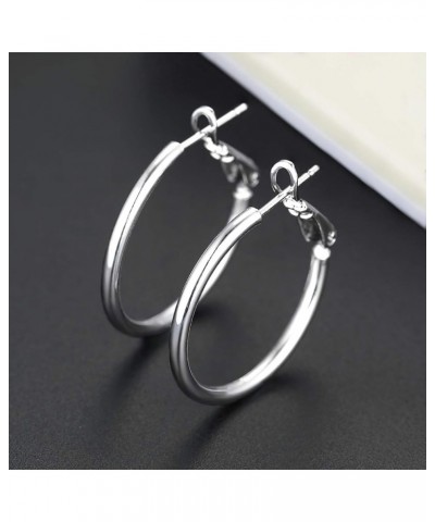 Stainless Steel Large Hoop Earrings,316L Lightwight Hoop Earrings Set for Women 3/4/5 Pairs 20-50mm 5 Pairs $10.25 Earrings