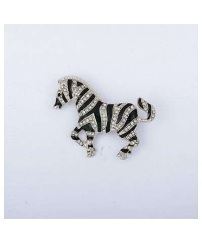 Crystal Broochs,Brooch Pins,Shawl Clips, Pin Badge,Fashion Korean Crystal Rhinestone Zebra Figure Brooch Pin Scarf Holder Wom...