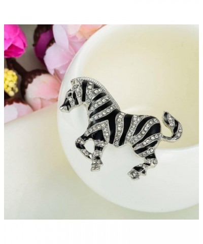 Crystal Broochs,Brooch Pins,Shawl Clips, Pin Badge,Fashion Korean Crystal Rhinestone Zebra Figure Brooch Pin Scarf Holder Wom...