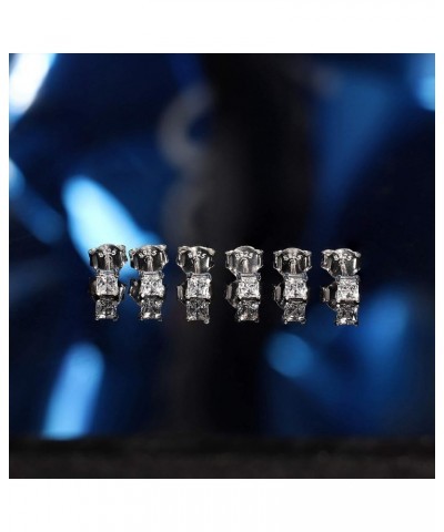 3 Pairs 925 Sterling Silver Cartilage Stud Earrings for Women Men Austrian Crystals Tiny Stud Earrings Set 3MM Silver Tone $1...