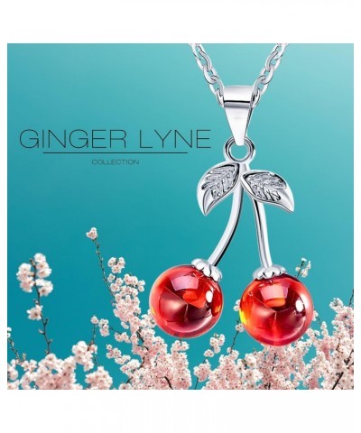 Cherry Red Agate Stone Sterling Silver Pendant Necklace Water Waves chain $16.79 Necklaces