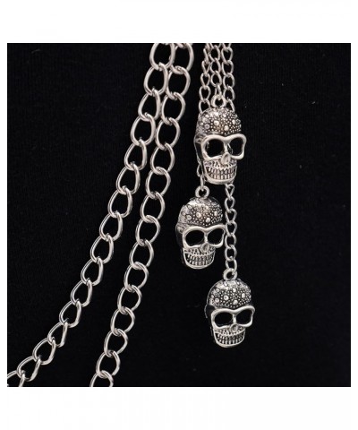 Layered Pant Chains - Stylish Denim Chains for Gothic Punk Fashion - Pocket Chains for Men and Women Silver Skull $10.43 Body...