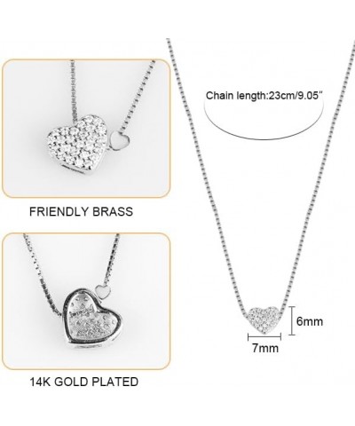 14K Gold Plated Necklaces for Women | Cute Dainty Heart Pendant Chain Necklaces for Girls | Love Heart Pendant Necklaces with...