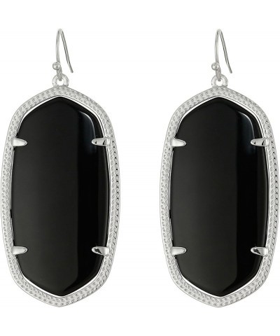 Danielle Statement Earrings for Women, Fashion Jewelry Black Glass/Rhodium plated $40.15 Earrings