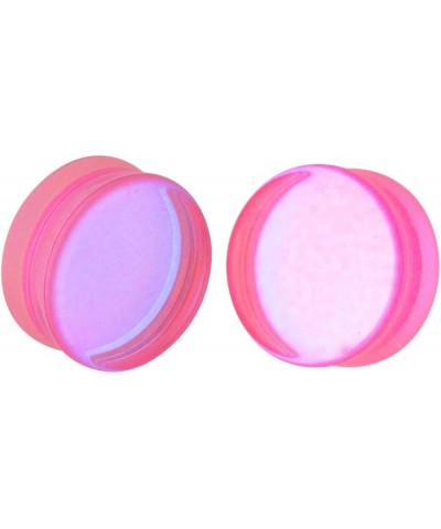 Pair of Pink/Aqua Iridescent Double Sided Double Flare Glass Plugs (PG-544) 7/16" (11mm) $10.54 Body Jewelry