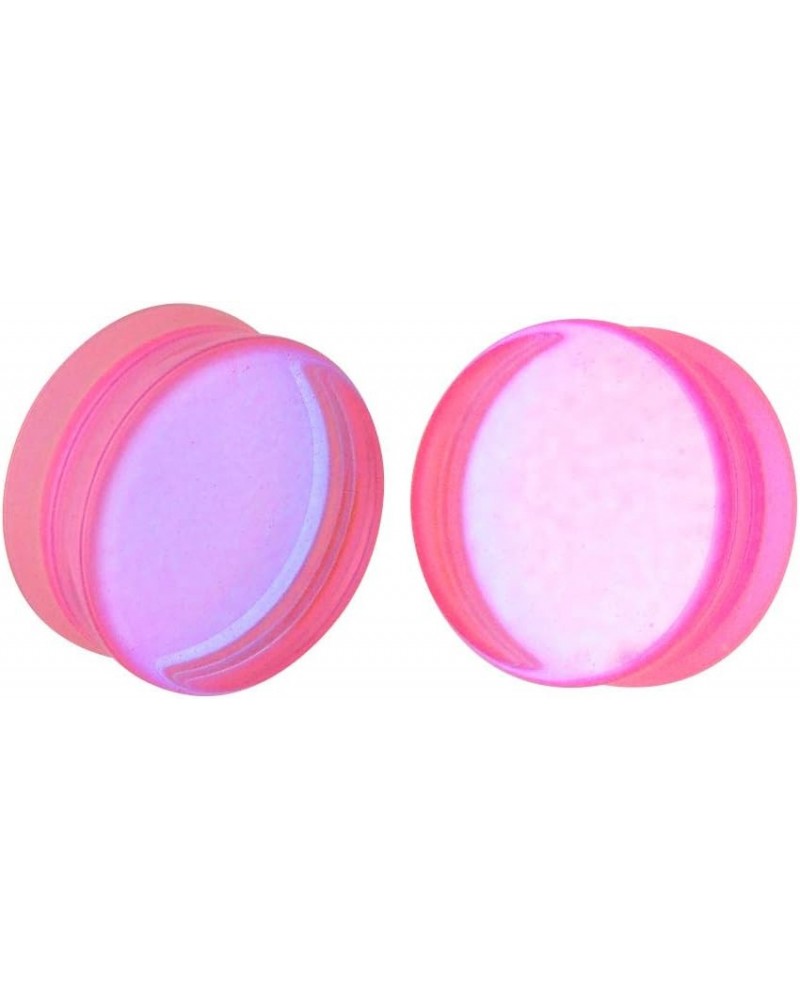 Pair of Pink/Aqua Iridescent Double Sided Double Flare Glass Plugs (PG-544) 7/16" (11mm) $10.54 Body Jewelry