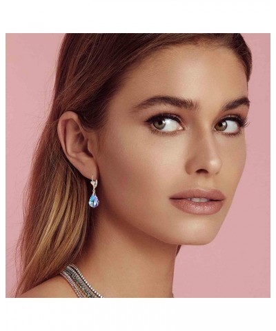 Austrian Crystal Baroque Drop Leverback Earrings for Women Fashion 14K Gold Plated Hypoallergenic Jewelry Vitrail Light $9.43...